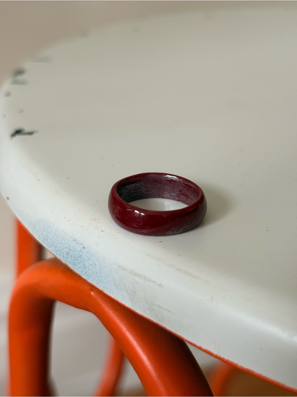 Classic Deep Red Resin Band Ring